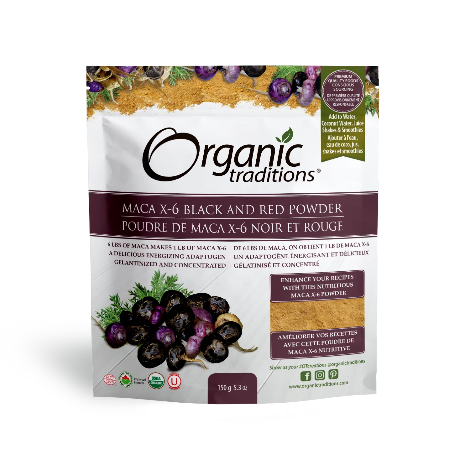 Organic Traditions - Maca X6 Black & Red Powder- 150g
