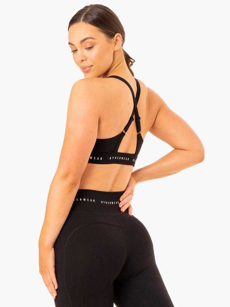 Soutien-gorge de sport croisé Ryderwear Reflex noir