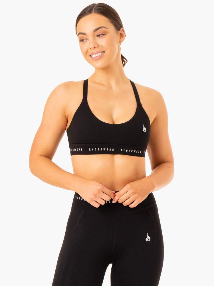Soutien-gorge de sport croisé Ryderwear Reflex noir