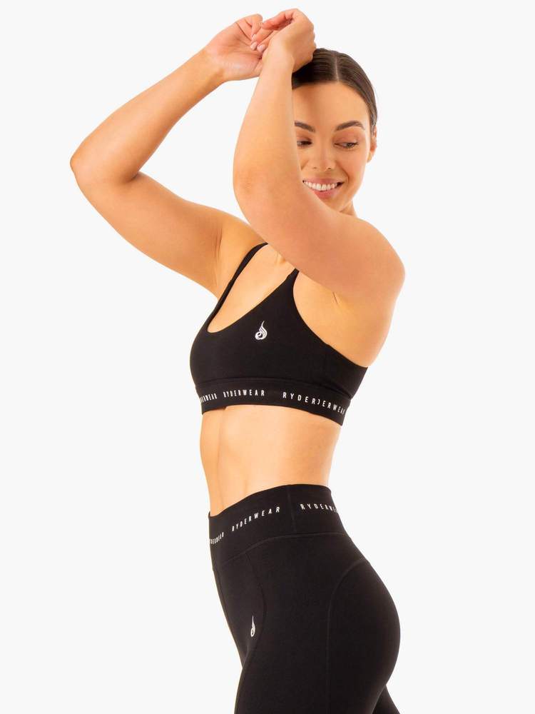 Soutien-gorge de sport croisé Ryderwear Reflex noir