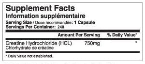 Tested Nutrition Creatine HCL 240 caps