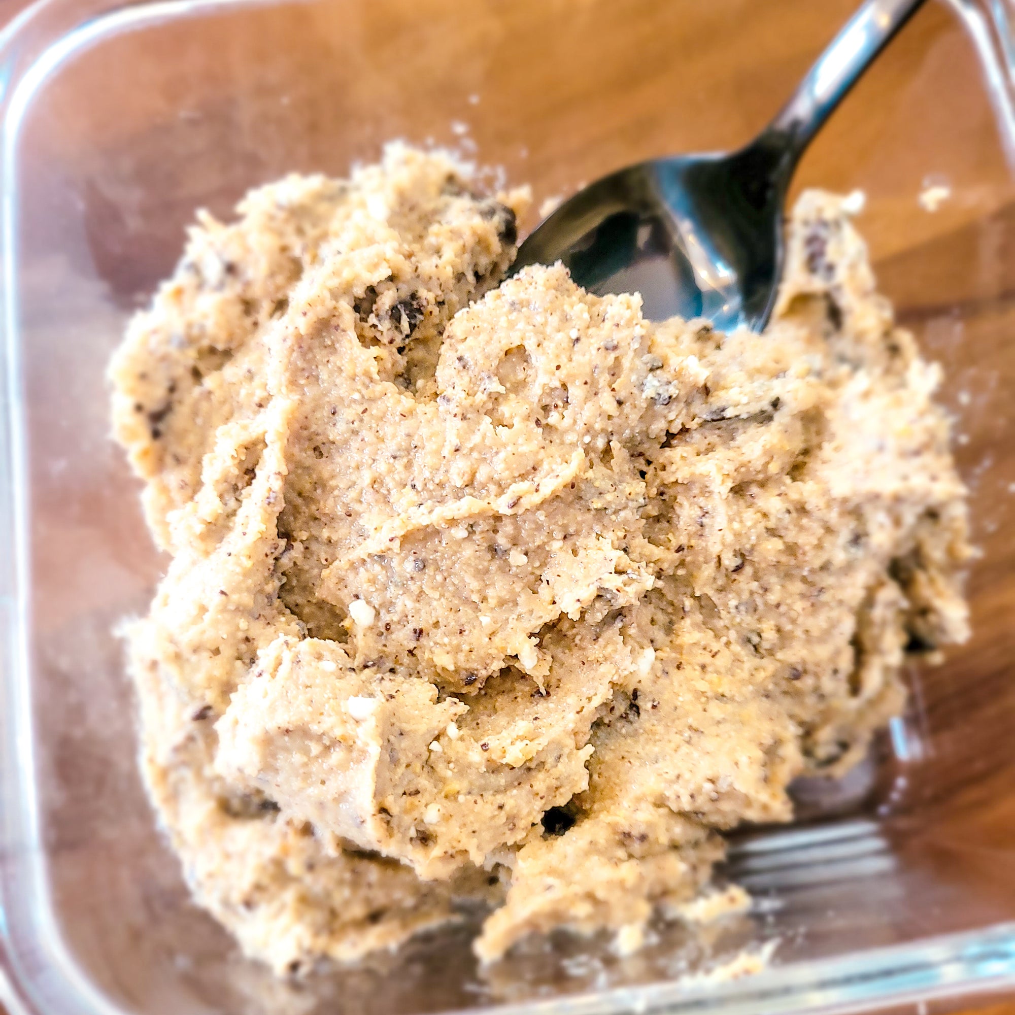 Raw Protein Cookie Dough in a dish