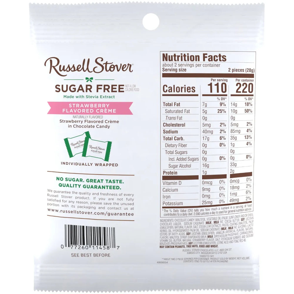 Russell Stover - Sugar Free Strawberry Flavored Creme - 85g