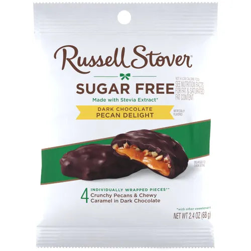 Russell Stover - Sugar Free Dark Chocolate Pecan Delight with stevia - 85g