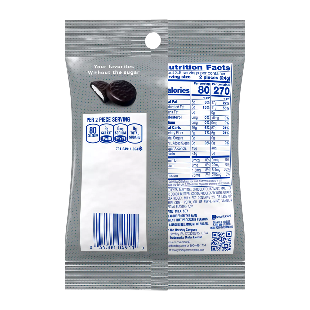 York - Sugar Free Chocolate Candy Covered Peppermint Patties - 3oz