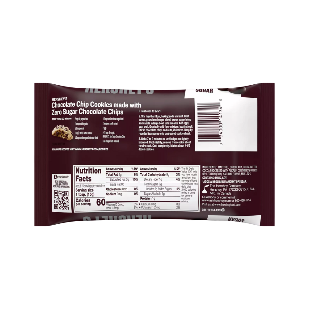 Pépites de chocolat Hershey's sans sucre - 227 g