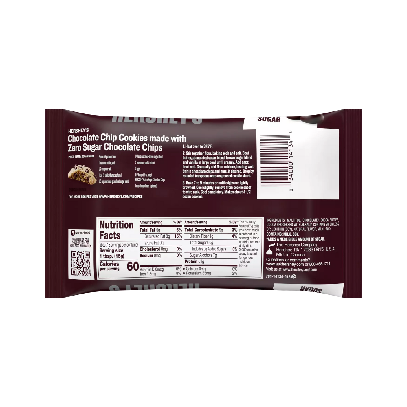 Pépites de chocolat Hershey's sans sucre - 227 g