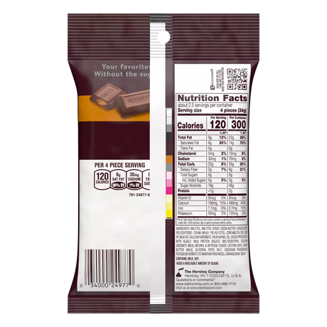 Hershey's - Sugar Free Chocolate Candy With Caramel - 3oz