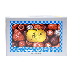Chocolats Asher's - Assortiment de bonbons au chocolat sans sucre, chocolat au lait et chocolat noir - 227 g