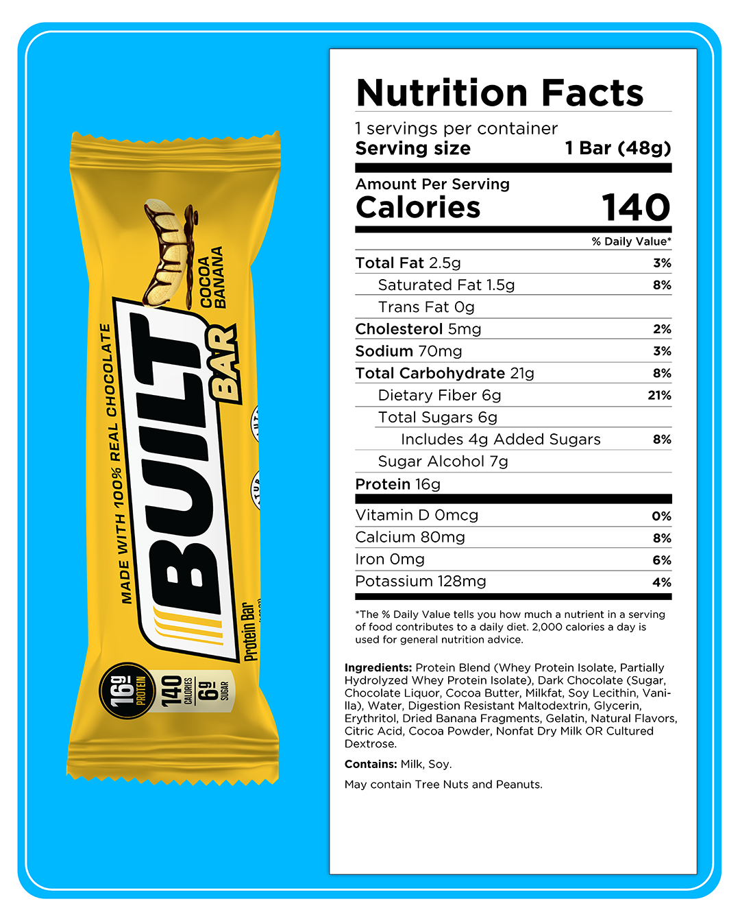 Built Protein Bar - 100% Real Chocolate - Zero Guilt 49g