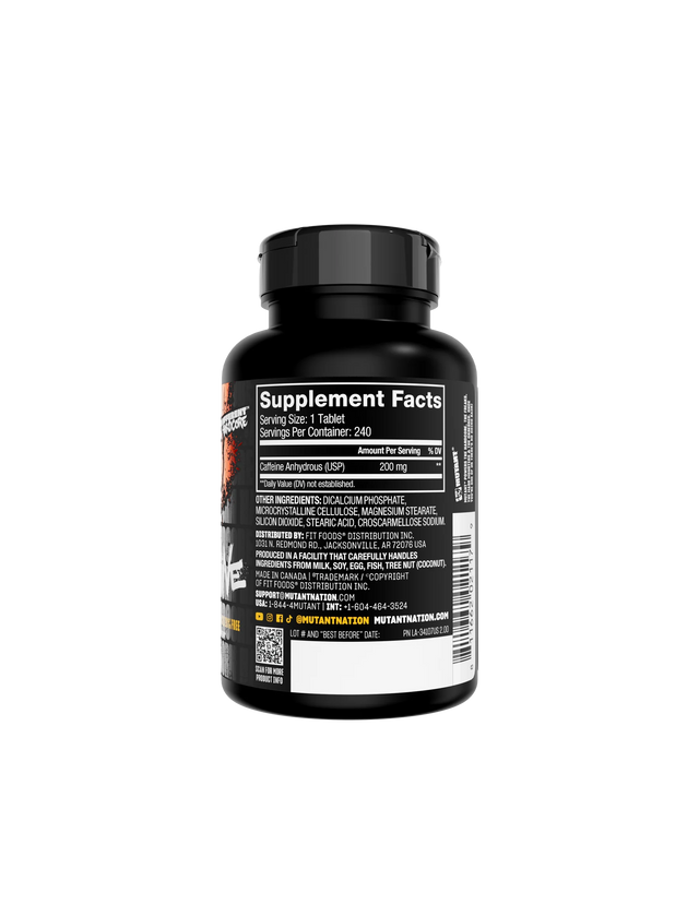 Mutant - Caféine 200 mg - 240 gélules