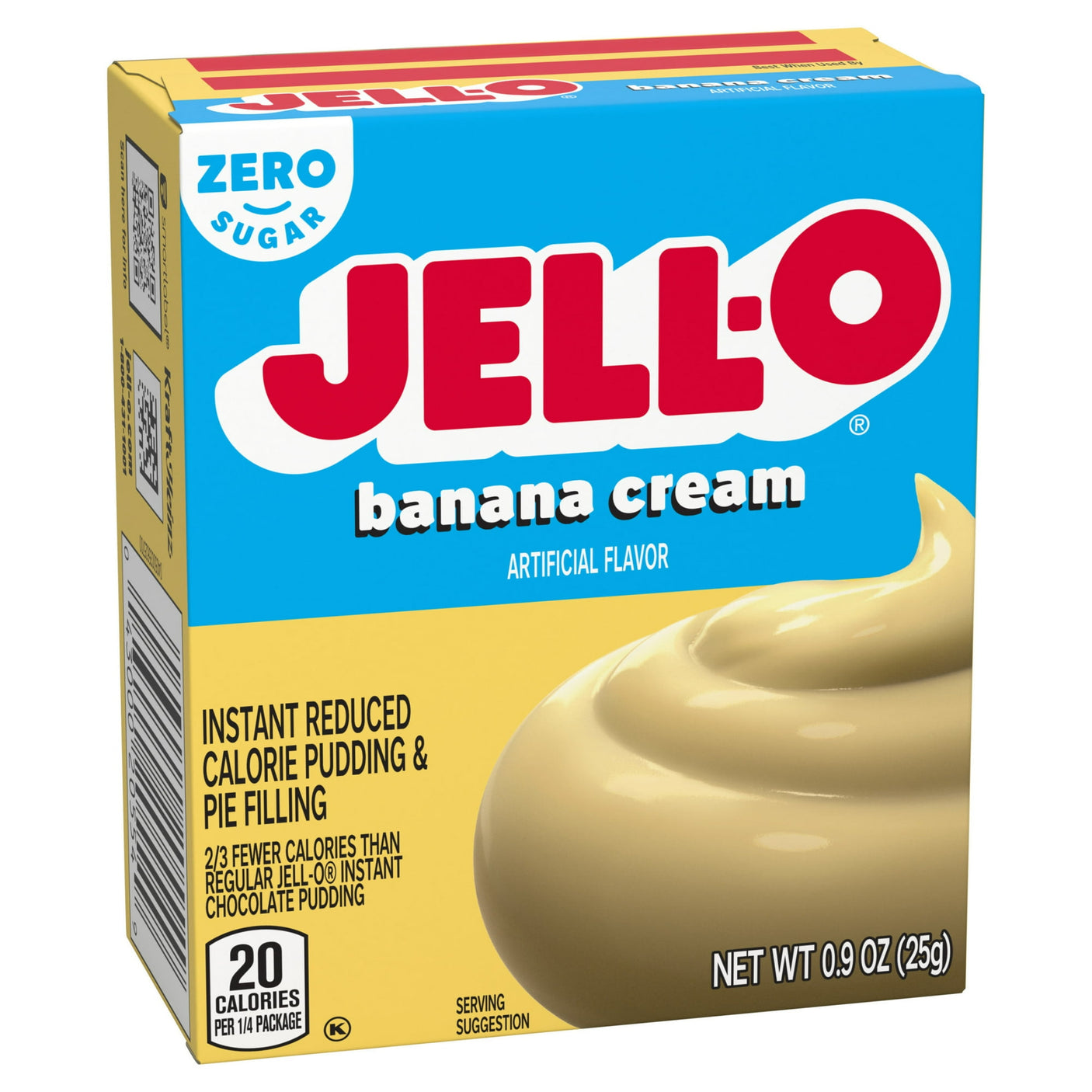Jell-O Zero Sugar Instant Pudding & Pie Filling – Reduced Calorie Dessert Mix (1oz)