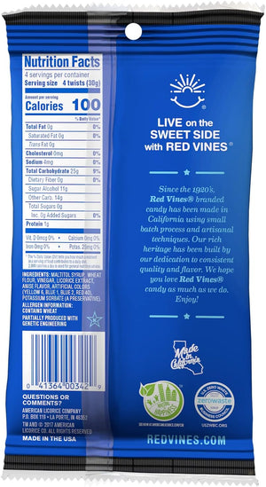 Red Vines - Torsades de réglisse noire sans sucre - 142 g