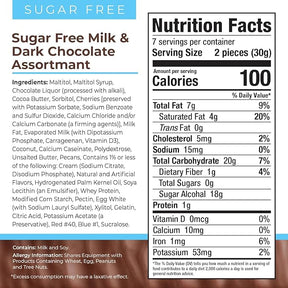 Asher's Chocolates - Sugar Free Chocolate Candy Milk and Dark Chocolate Assortment - 8oz