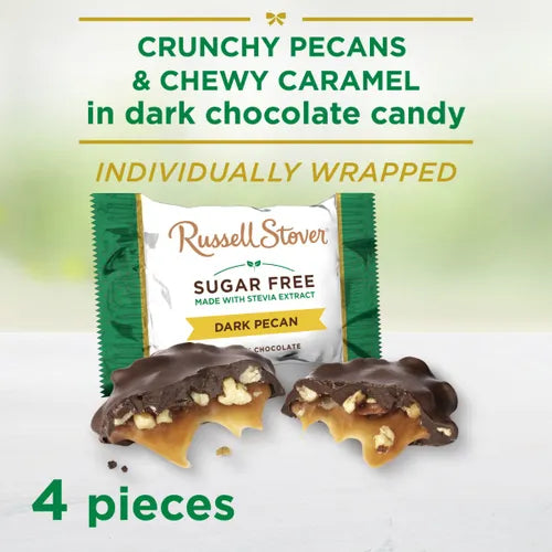 Russell Stover - Sugar Free Dark Chocolate Pecan Delight with stevia - 85g