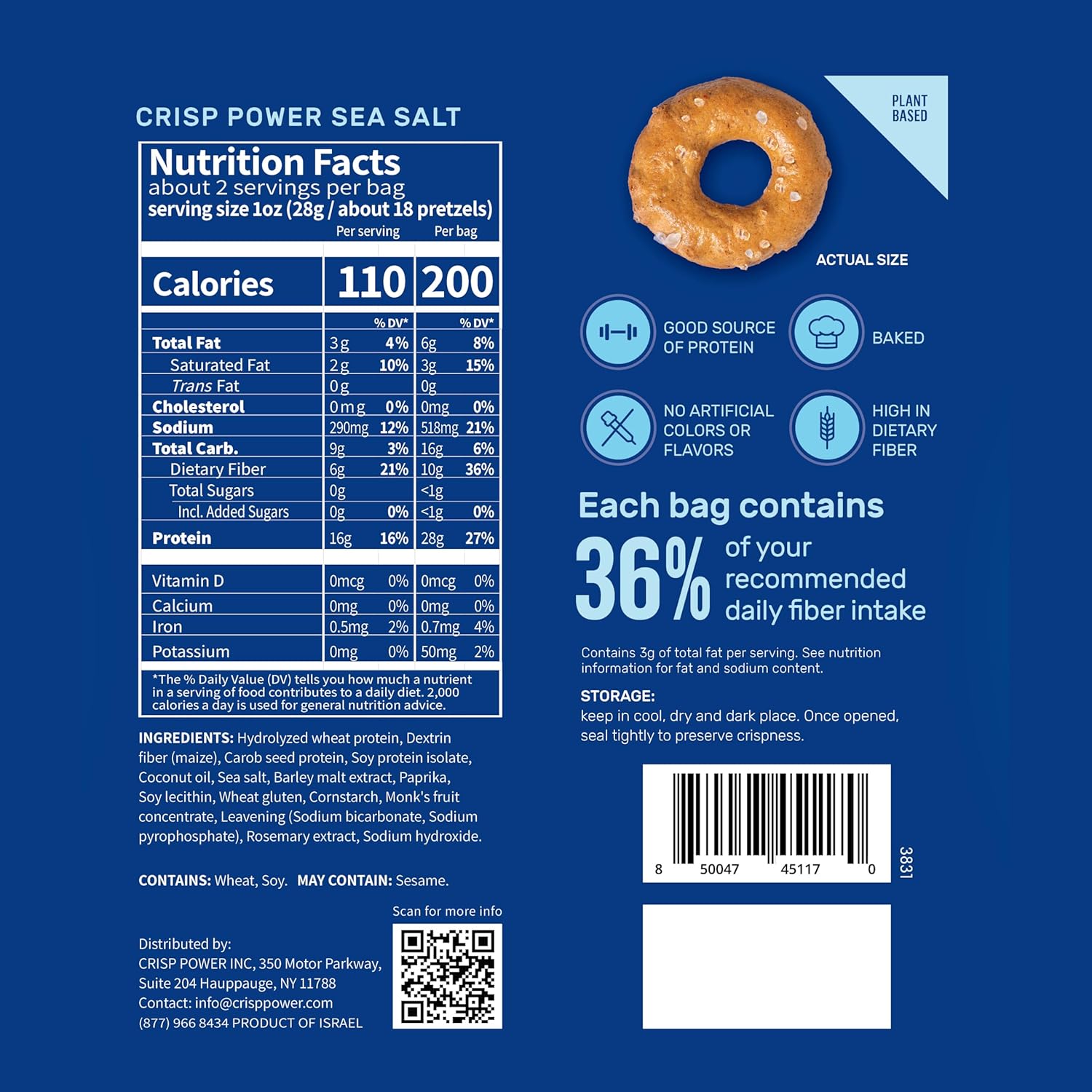 Crisp Power - High Protein Pretzel Crisps - 50g