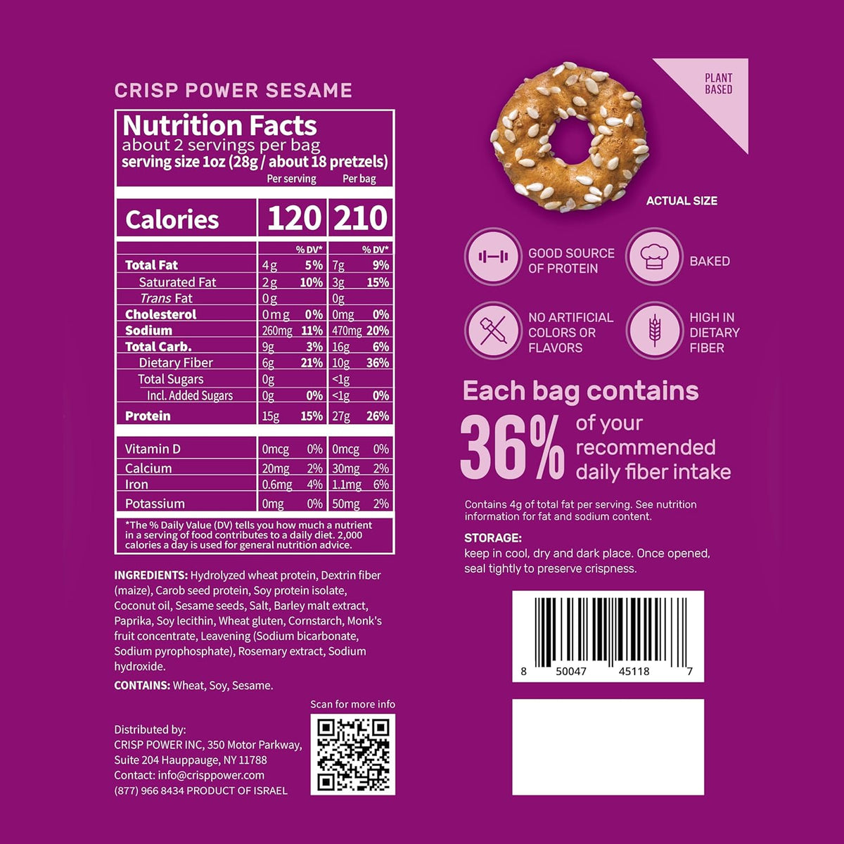 Crisp Power - High Protein Pretzel Crisps - 50g