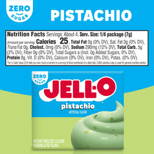 Jell-O Zero Sugar Instant Pudding & Pie Filling – Reduced Calorie Dessert Mix (1oz)