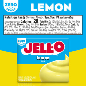 Jell-O Zero Sugar Instant Pudding & Pie Filling – Reduced Calorie Dessert Mix (1oz)