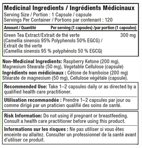 Alora Naturals -  Green Tea with Raspberry Ketones - 120Vcaps