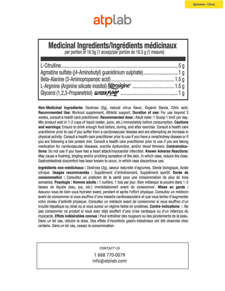 ATP Lab E-Nos 330g Citrus Flavor - Medicinal Ingredients