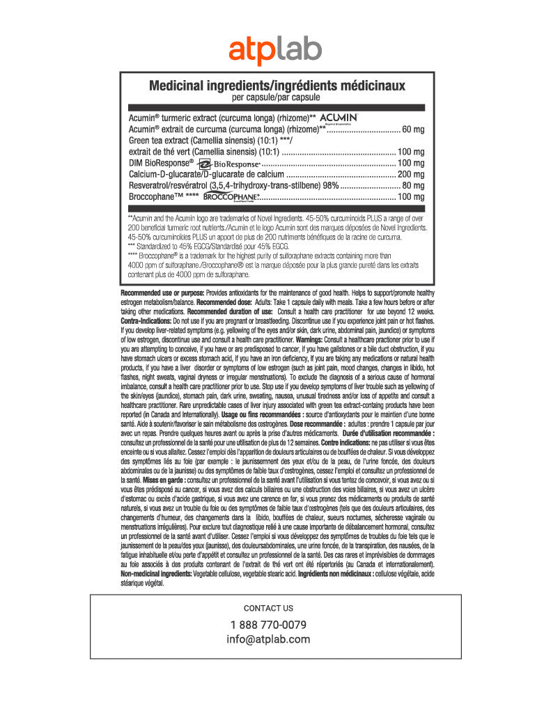 ATP Lab Estro Control 60 caps medicinal ingredients