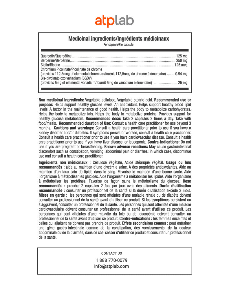 ATP Lab Gluco Control 90caps medicinal ingredients