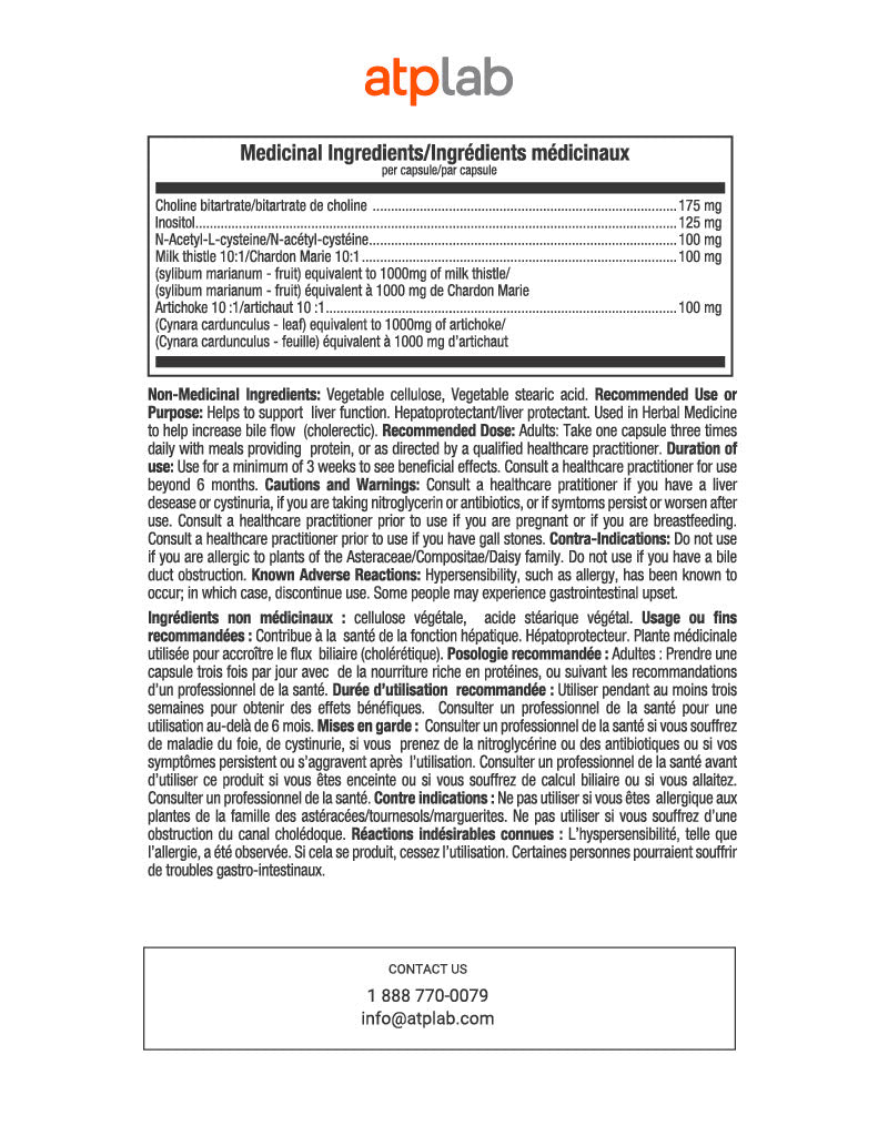 ATP Lab Hepatik Defense 120caps medicinal ingredients