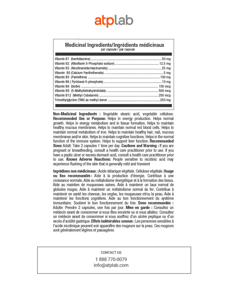 ATP Lab Methyl Syner-B 60caps medicinal ingredients