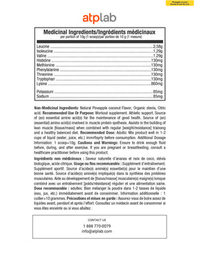 ATP Lab Pure EAA 300g medicinal ingredients Pineapple Coconut flavor