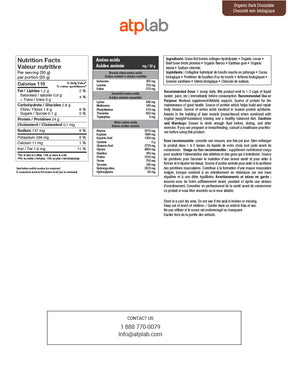 ATP Lab Supreme Beef Protein 1.6kg nutrition facts organic dark chocolate