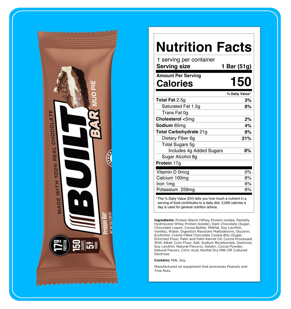 Built Protein Bar - 100% Real Chocolate - Zero Guilt 49g