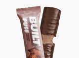 Built Bar Puffs Canada – Brownie Batter Protein Bar 40g showing  chocolate coating on white background