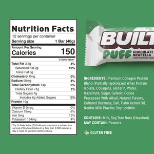Built Bar Puffs Canada - Chocolate Newtella Protein Bar 40g - Nutrition Facts