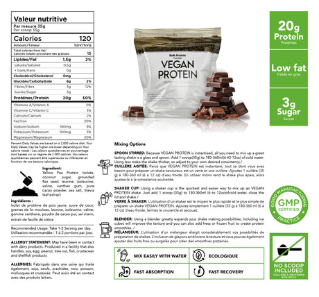 Bulk Protein Canada - Vegan Protein Blend - 100% Premium Canadian Powder
