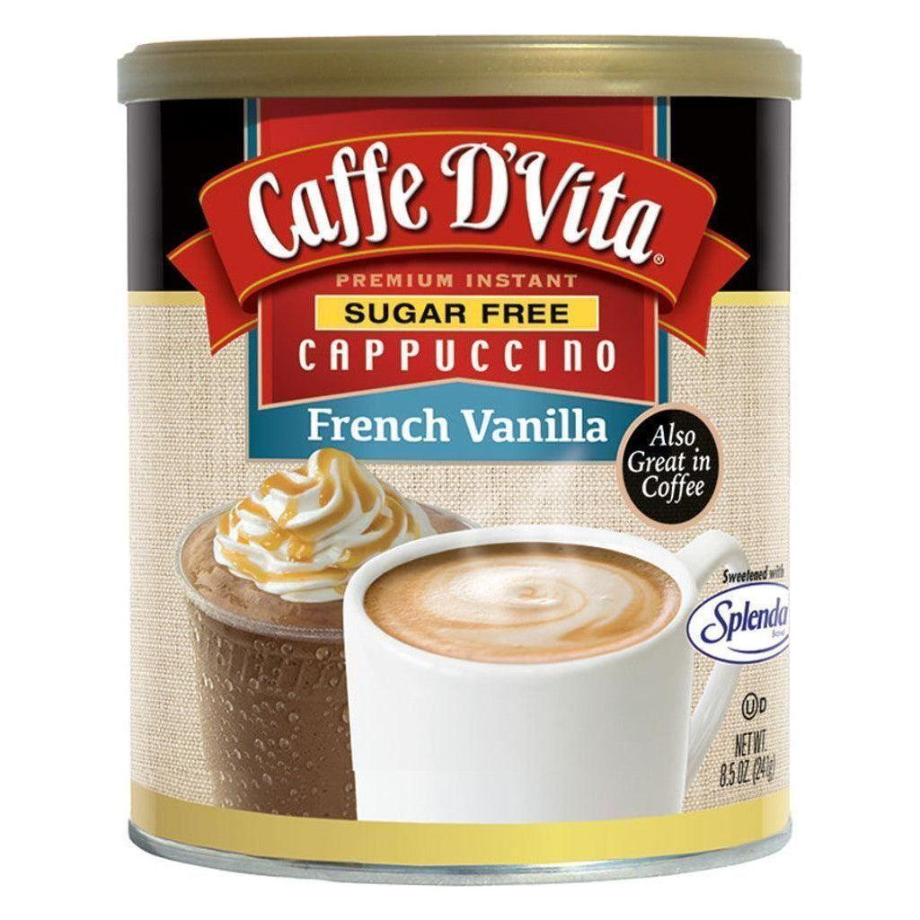 Caffe D'Vita - Premium Instant Sugar Free Cappuccino French Vanilla - 10oz