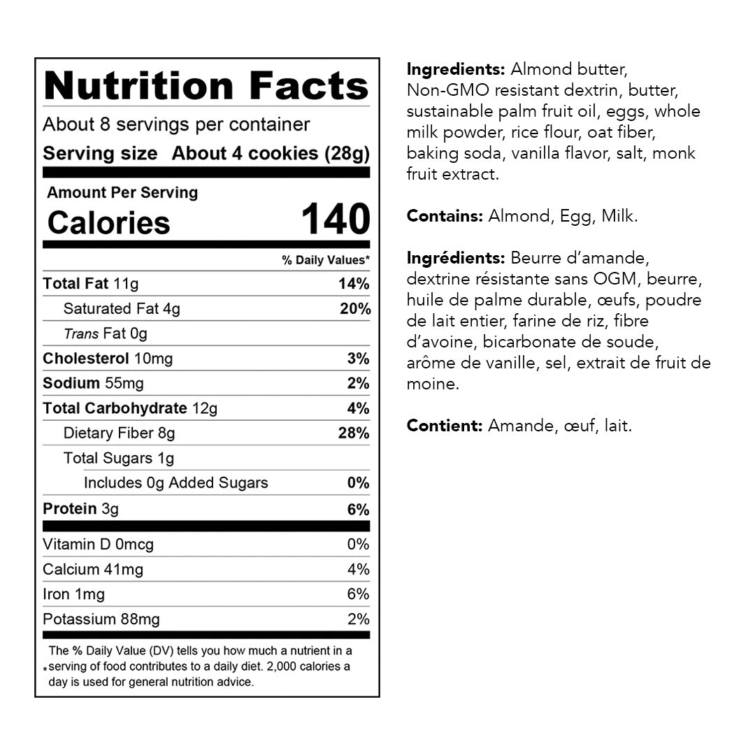 ChocZero - Zero Sugar Danish Butter Cookies - Nutrition facts