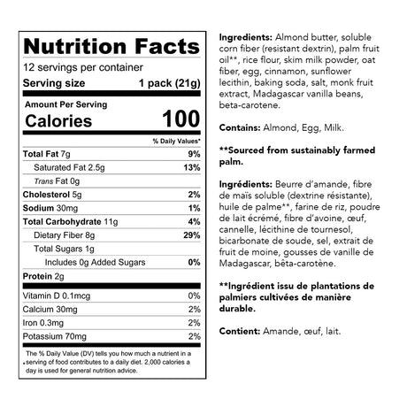 ChocZero - Zero Sugar Dunkies Sandwich Cookies Churro - Nutrition Facts