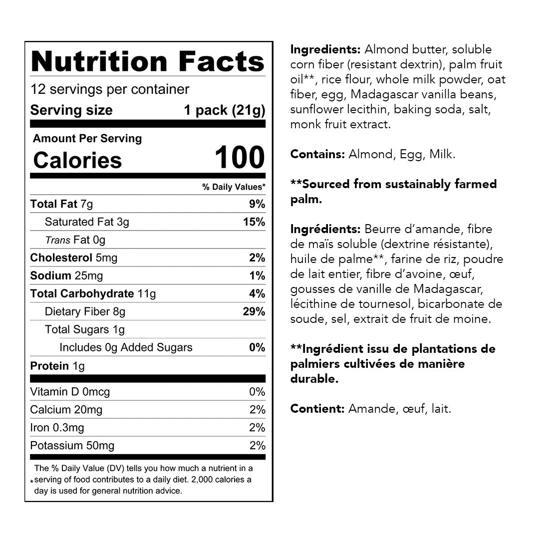 ChocZero - Zero Sugar Dunkies Sandwich Cookies Vanilla - Nutrition Facts