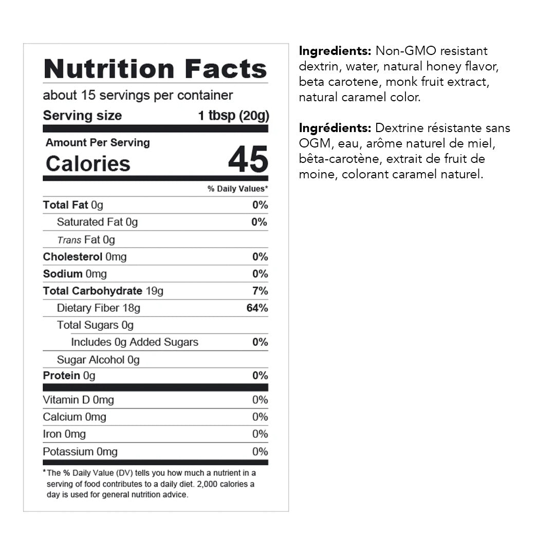 ChocZero - Zero Sugar Keto Honey - Nutrition Facts