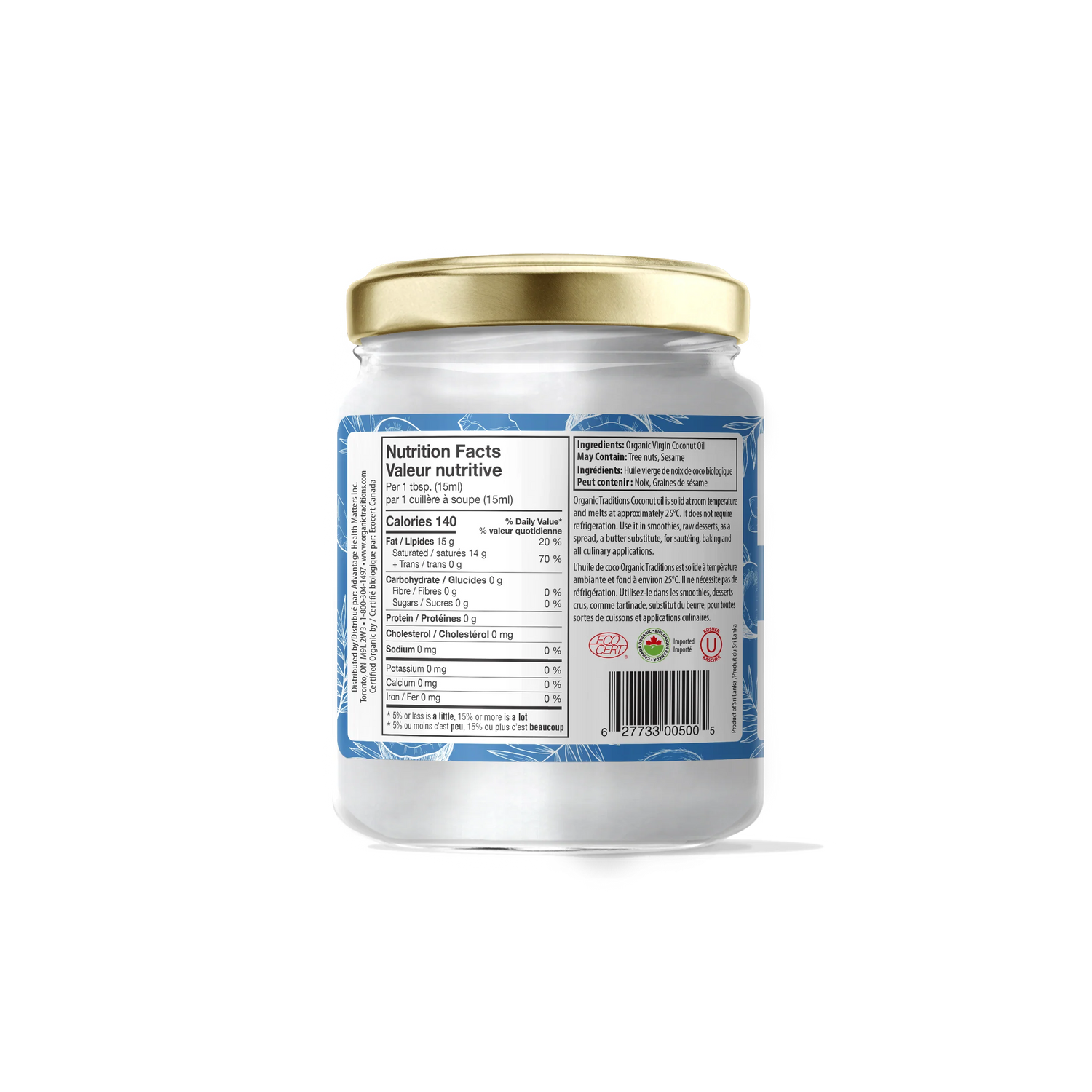 Organic Traditions - Organic Raw Coconut Oil - 500ml