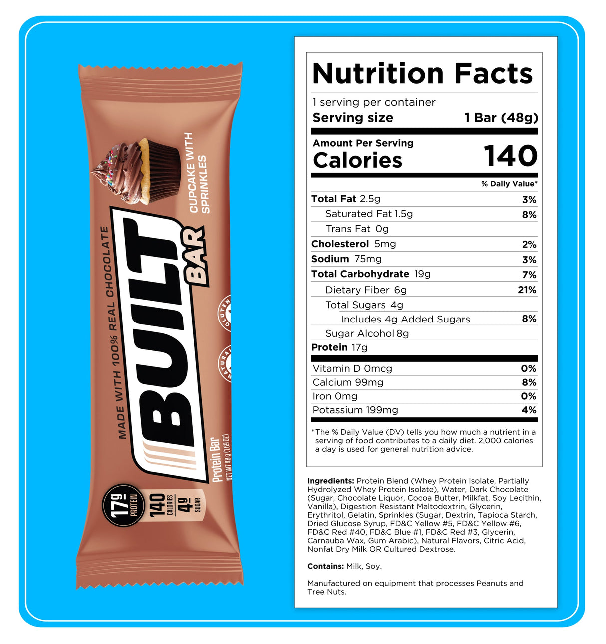 Built Protein Bar - 100% Real Chocolate - Zero Guilt 49g