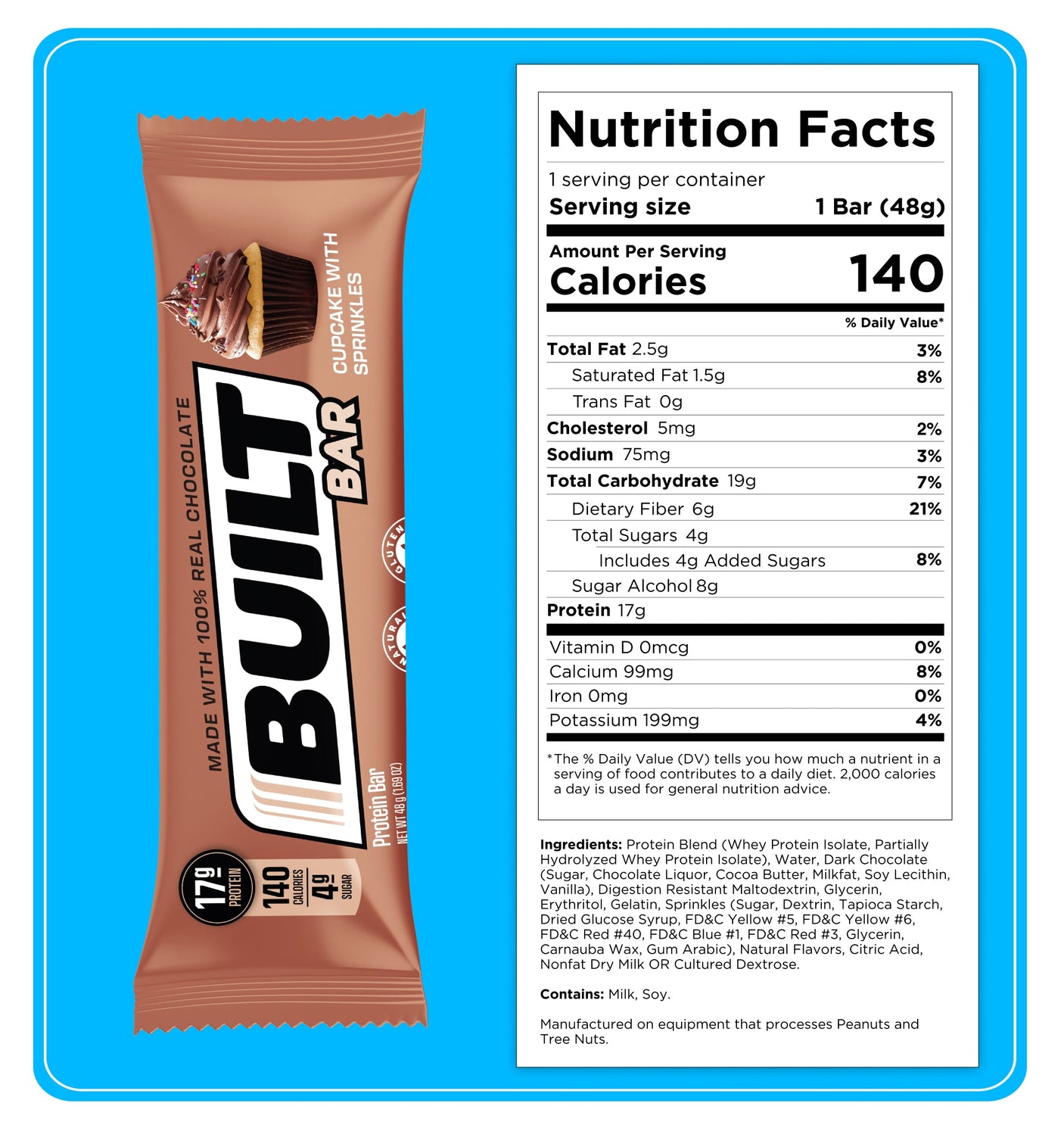 Built Protein Bar - 100% Real Chocolate - Zero Guilt 49g