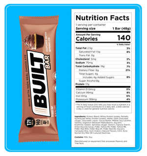 Built Protein Bar - 100% Real Chocolate - Zero Guilt 49g