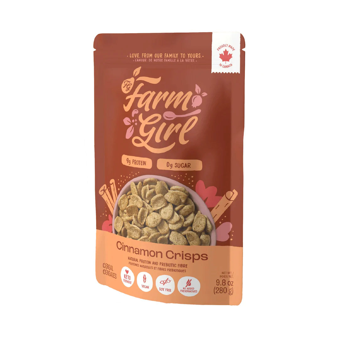 Farm girl high protein cereal Cinnamon Crips flavor