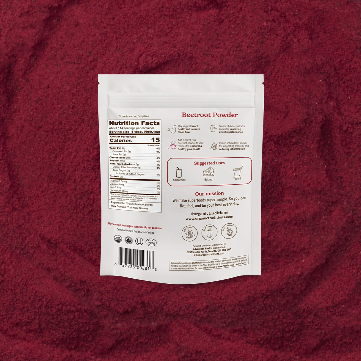 Organic Traditions - Beet Root Powder - 454g