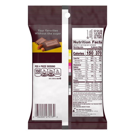 Hershey's - Sugar Free Chocolate Candy with Almond - 3oz