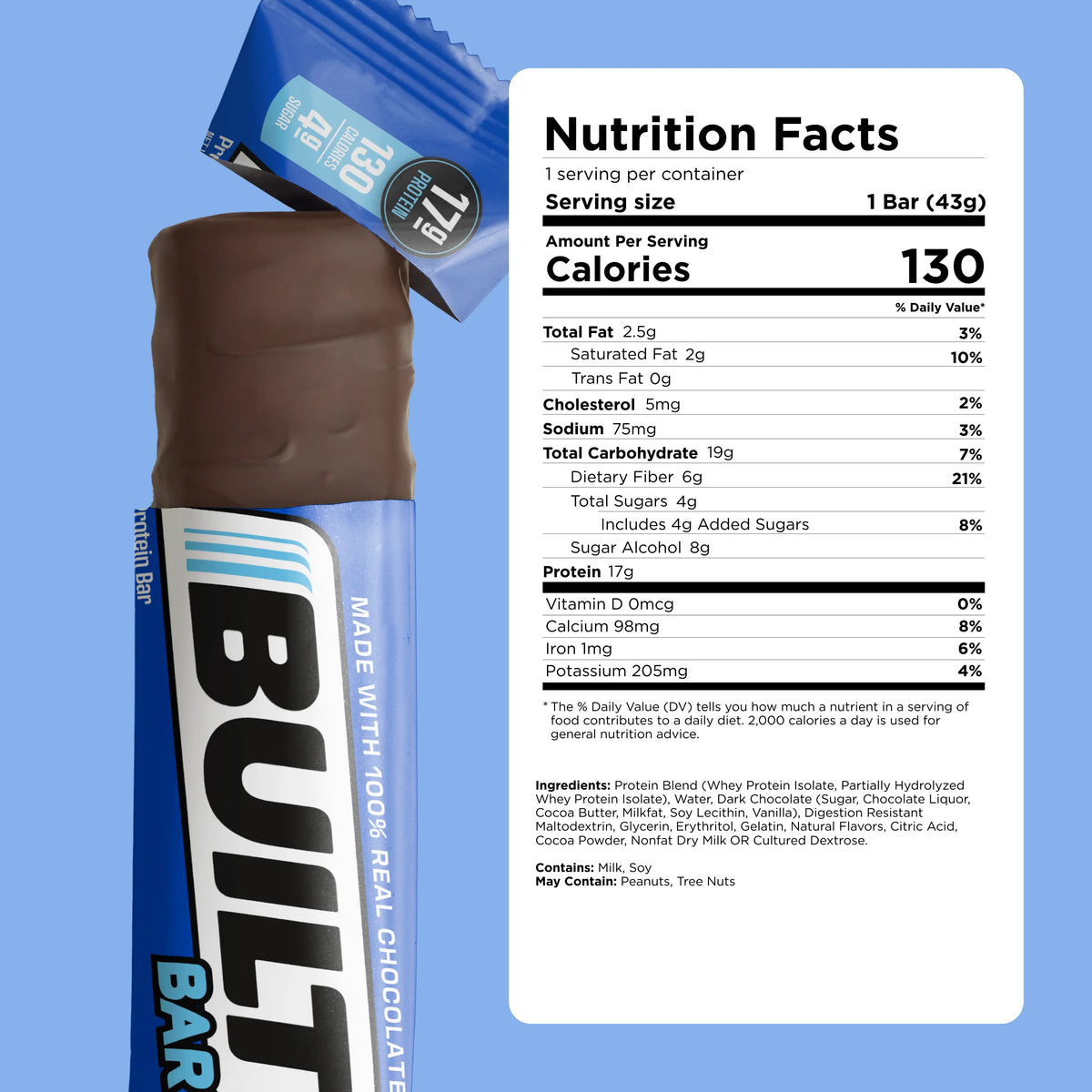 Built Protein Bar - 100% Real Chocolate - Zero Guilt (Box 12)