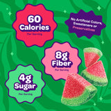 Joyride Sour Watermelon Wedges with 60 calories, 8g fiber, and 4g sugar per serving