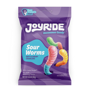 Joyride Sour Worms low sugar sour candy in 3.5 oz bag